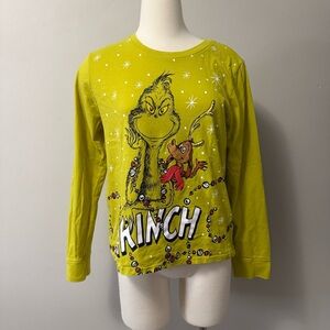Grinch Long Sleeve Tee - Lime Green Kid Large Adult S-M